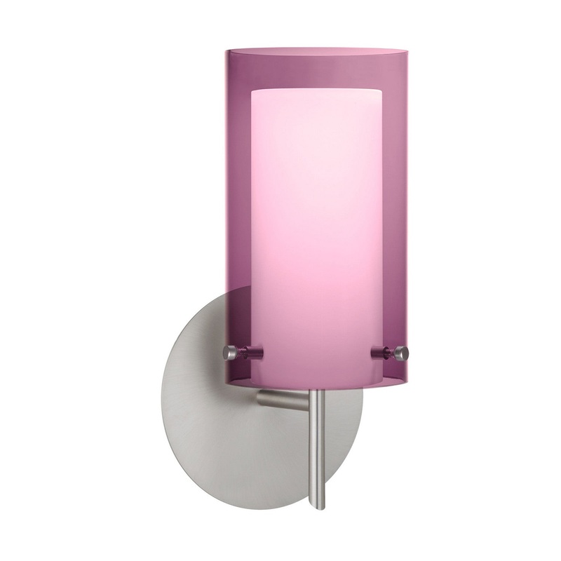 Besa 1SW-A44007-SN Pahu One Light Wall Sconce Satin Nickel
