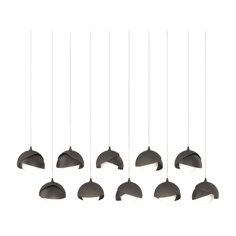 Brooklyn 10-Light Double Shade Pendant Dark Smoke Oil Rubbed Bronze