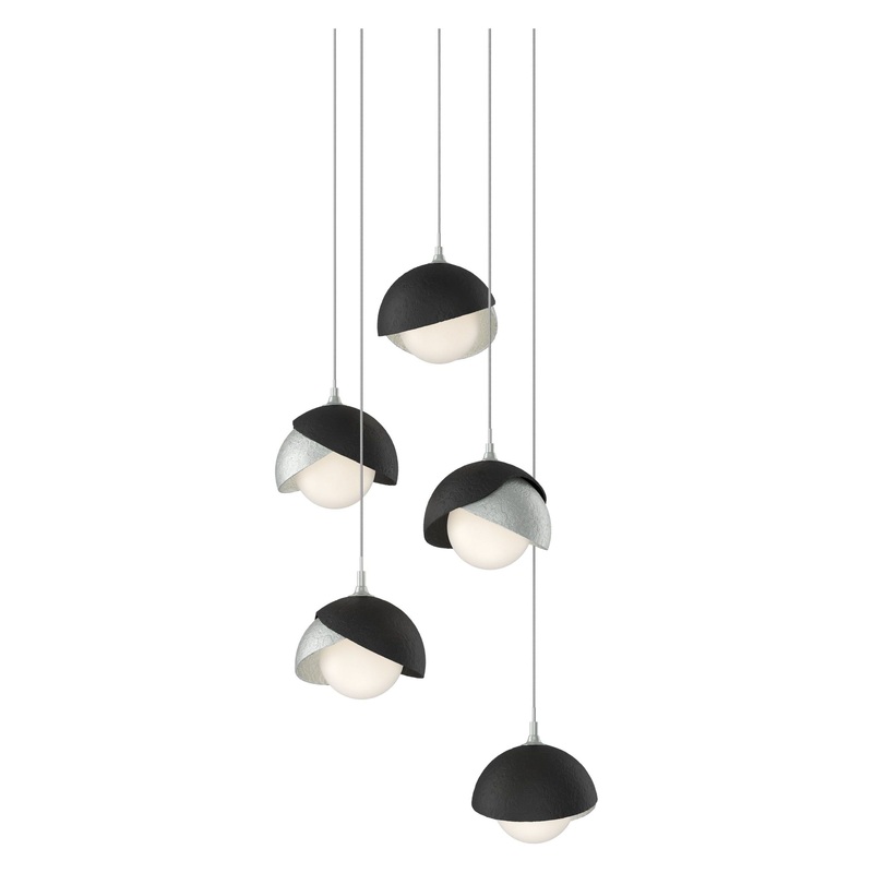 Brooklyn 5-Light Double Shade Pendant Vintage Platinum Black