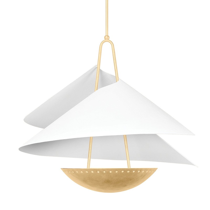 Corbett Lighting 411-34-VGL/GSW Carini Four Light Pendant Vintage Gold Leaf/Gesso White
