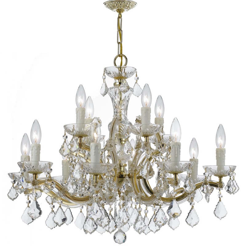 Crystorama 4379-GD-CL-MWP Maria Theresa 12 Light Chandelier Gold