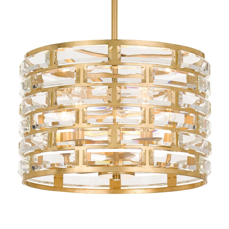 Crystorama MER-4865-GA Meridian Five Light Chandelier Antique Gold