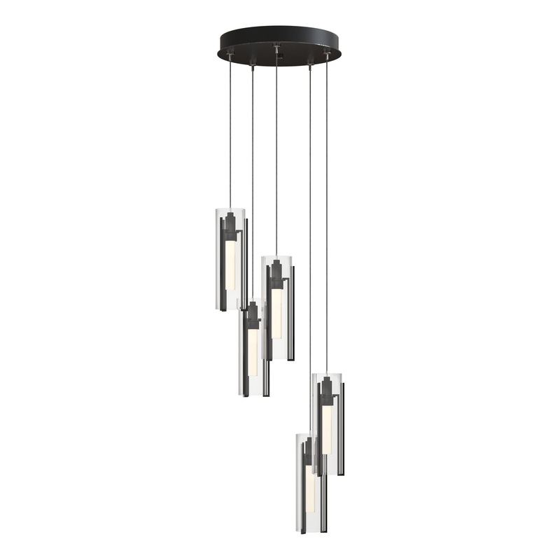 Exos Glass 5-Light Pendant Ink Clear Glass (ZM)