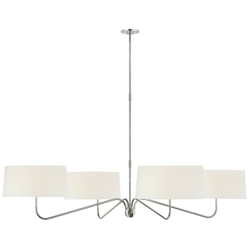 LED Chandelier from the Canto Collection in Polished Nickel Finish by Visual Comfort Signature