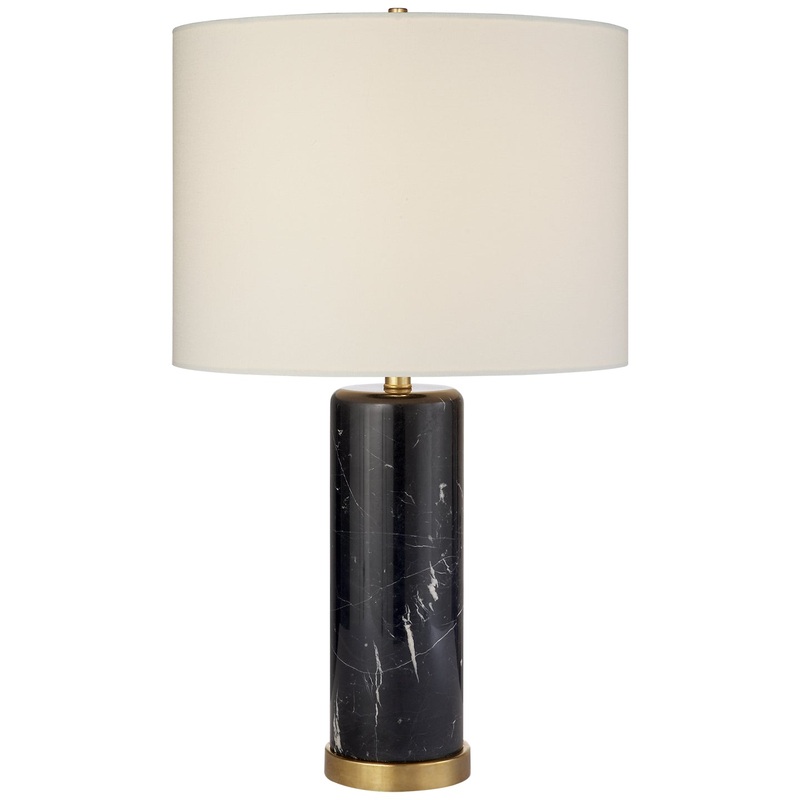 One Light Table Lamp from the Cliff Collection in Black Marble Finish by Visual Comfort Signature
