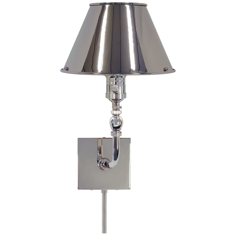 One Light Wall Sconce from the Swivel Head Wall Collection in Polished Nickel Finish by Visual Comfort Signature
