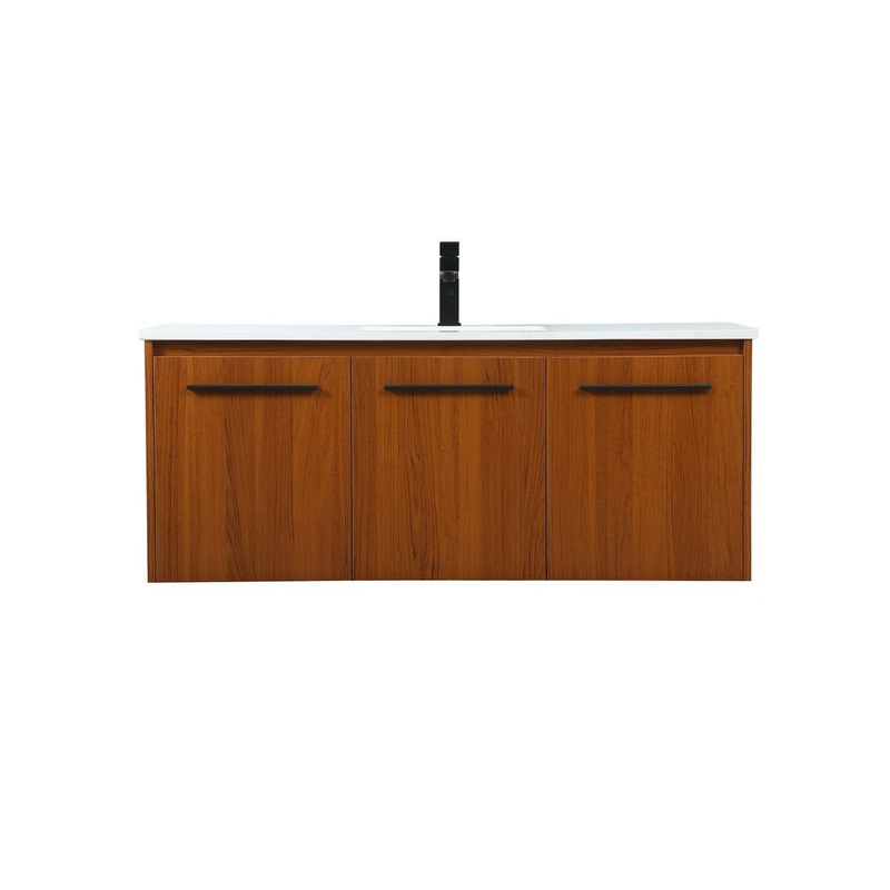 Single Bathroom Vanity from the Penn Collection in Teak Finish by Elegant Lighting