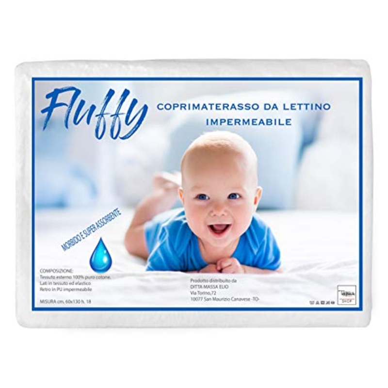 Tex family COPRIMATERASSO Impermeabile ANTIACARO PVC Lettino Fluffy Anti URINA in Puro Cotone