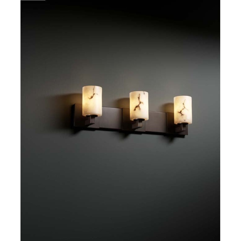 Three Light Bath Bar from the LumenAria Collection in Dark Bronze Finish by Justice Designs