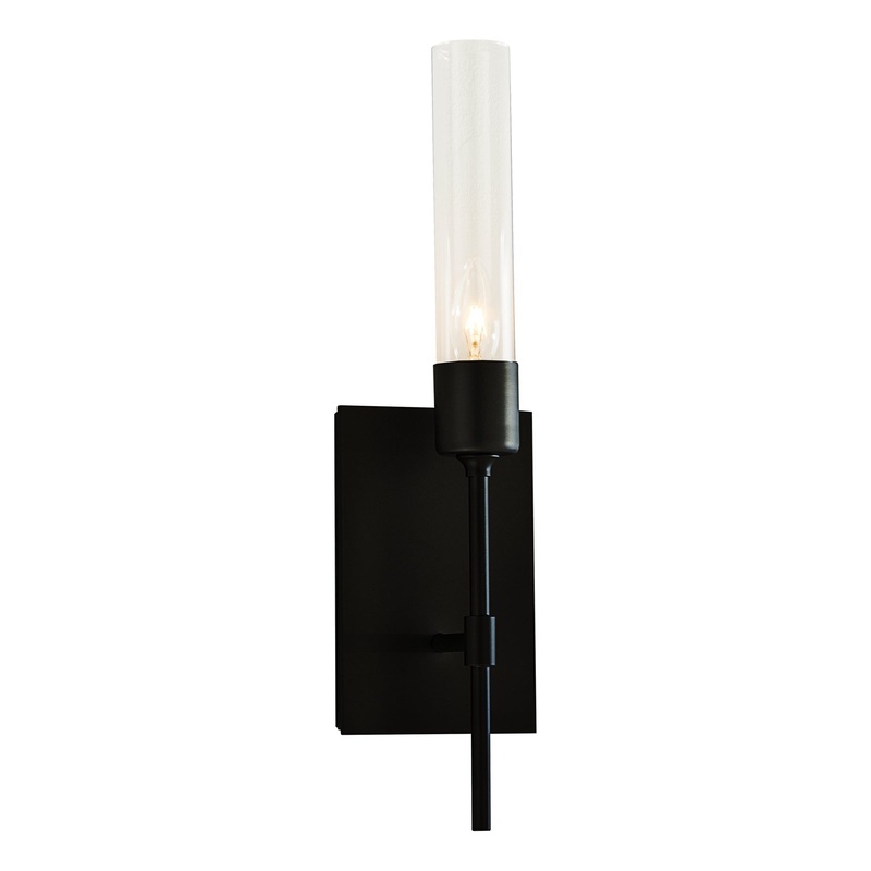 Vela Sconce Black Clear Glass (ZM)