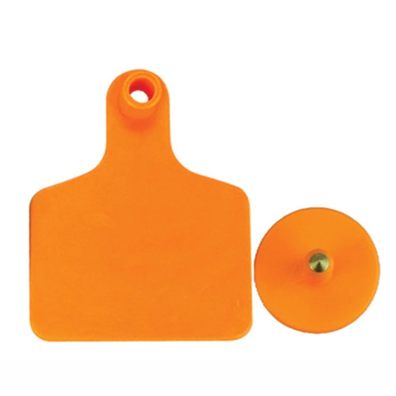 100x Cattle Ear Tags 5x4cm Set – Small Orange Blank Sheep Pig Livestock Label