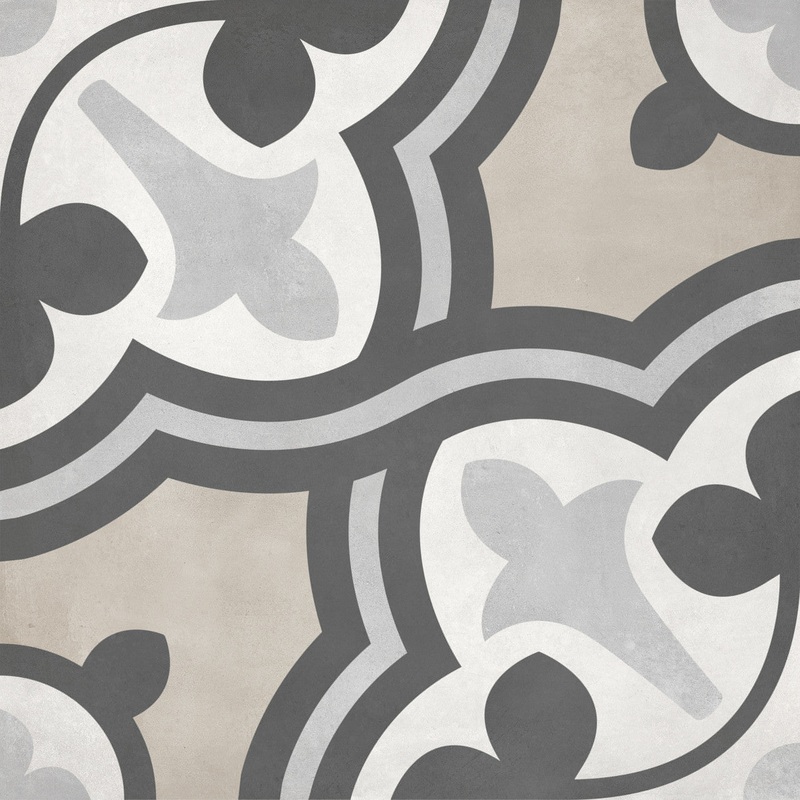 8″ x 8″ Form Matte Sand Baroque Deco Porcelain Tile 60-321