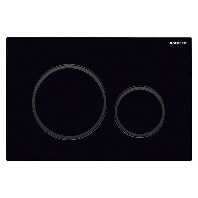 Actuator Plate Sigma20 Dual Flush Gloss Black with Matte Black Accent Plastic for Sigma Concealed Tanks 2×6 and 2×4 Installations