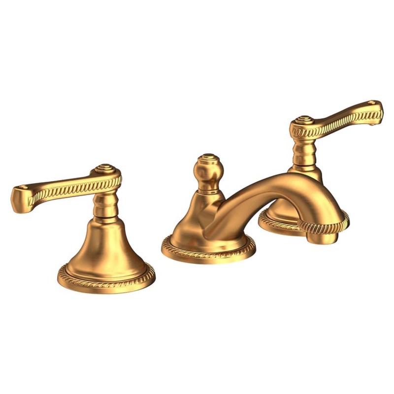 Amisa Two Handle Widespread Bathroom Faucet with Cross Handles with Drain – Satin Gold PVD