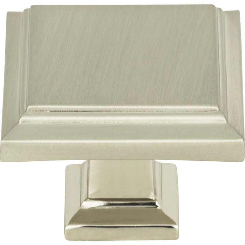 Atlas Homewares Sutton Place Square Knob 1 1/4 Inch Brushed Nickel