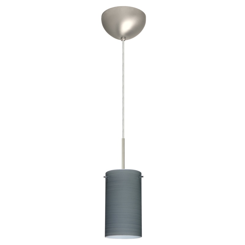 Besa 1BC-4404TN-MED-SN Stilo One Light Pendant Satin Nickel