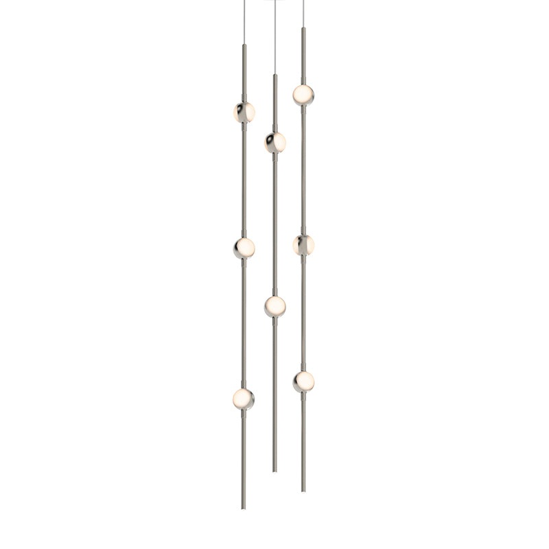 Constellation Andromeda Short 6″ Round LED Pendant Satin Nickel with White Optical Acrylic 3000K 10′ Adjustable Cord