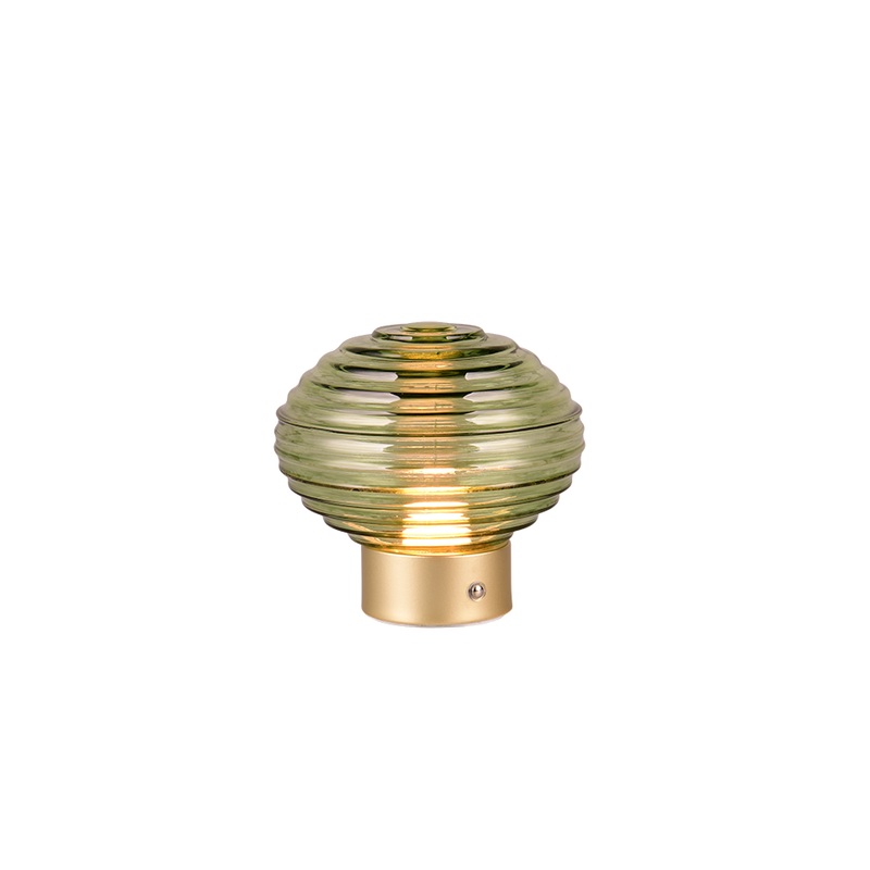Earl 1-Light Wireless Lamp Matte Brass / Green