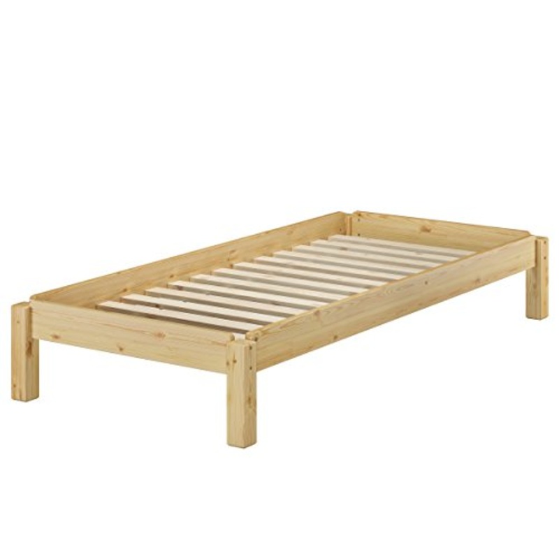 Erst-Holz Moderno futon Corto IMPILABILE 90×190 in Pino in 3 Varianti V-60.48-09-190, Accessori:Doghe in Assi di Legno rigide incl.