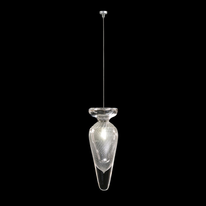 Essence 4″W Round Drop Light Gold/Clear Tear