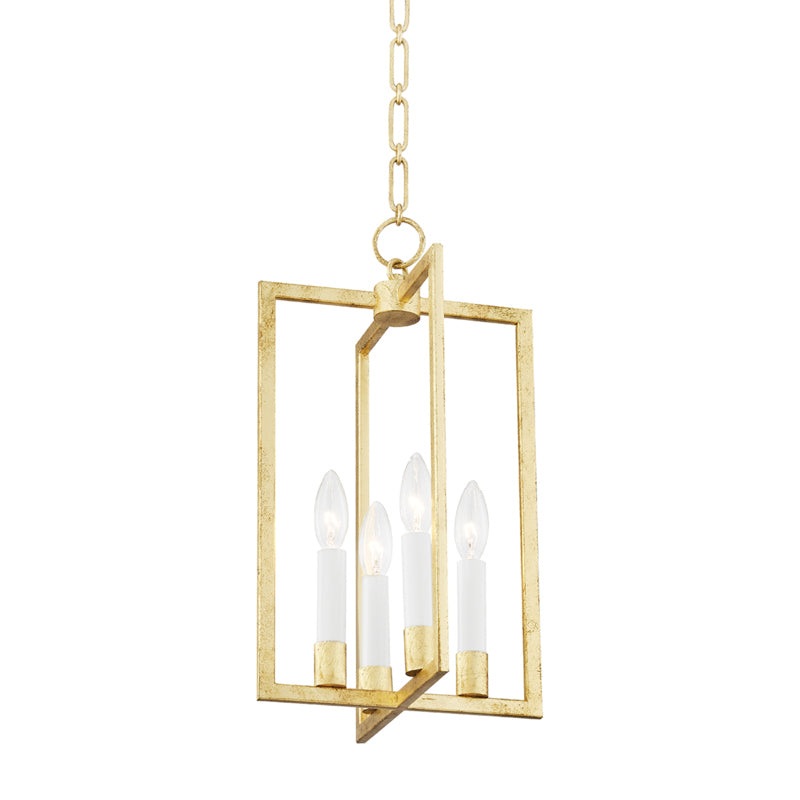 Four Light Pendant from the Middleborough Collection in Gold Leaf Finish by Hudson Valley