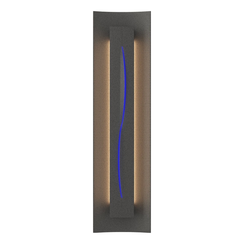 Gallery Sconce Natural Iron Blue Glass (EE)