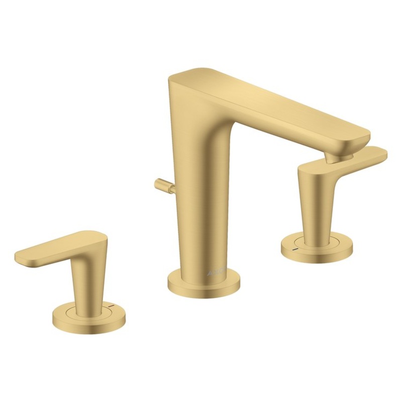 Lavatory Faucet Citterio C Widespread 8 Inch Spread 2 Lever ADA WaterSense Brushed Gold Optic 1.2 Gallons per Minute Deck Mount Pop-Up 3 Hole EcoRight AirPower Comfort Zone