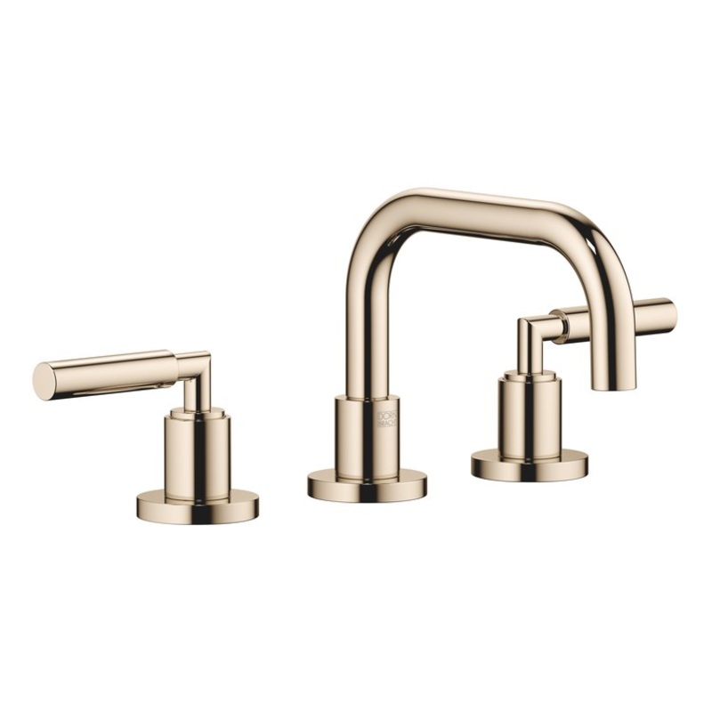 Lavatory Faucet TARA Mixer 2 Lever ADA WaterSense Champagne 1.2 Gallons per Minute Pop-Up Waste 3 Hole