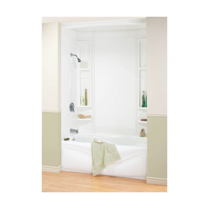 MAAX 101595-000-129-000 Finesse 80 61 x 34 Polystyrene Glue up Five-Piece Tub Wall Surround in White