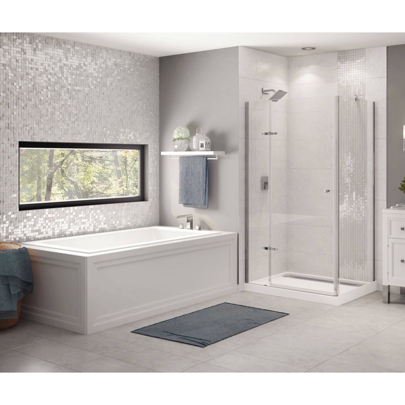 MAAX 105722-109-001-100 Skybox 6636 Acrylic Drop-in End Drain Combined Hydrosens & Aerosens Bathtub in White