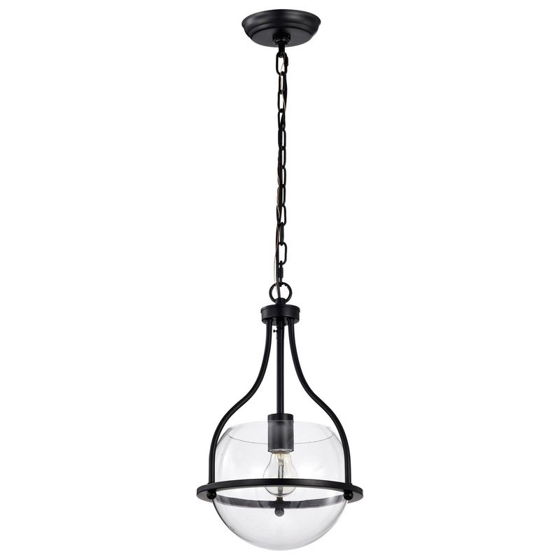 One Light Pendant from the Amado Collection in Matte Black Finish by Nuvo Lighting