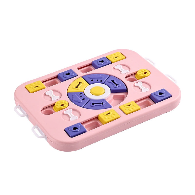 Pink Advanced Interactive Dog Puzzle Toy – Multi-Mechanism Treat Dispensing Slow Feeder for Mental Enrichment