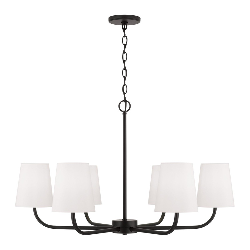 Six Light Chandelier from the Brody Collection in Matte Black Finish by Capital Lighting