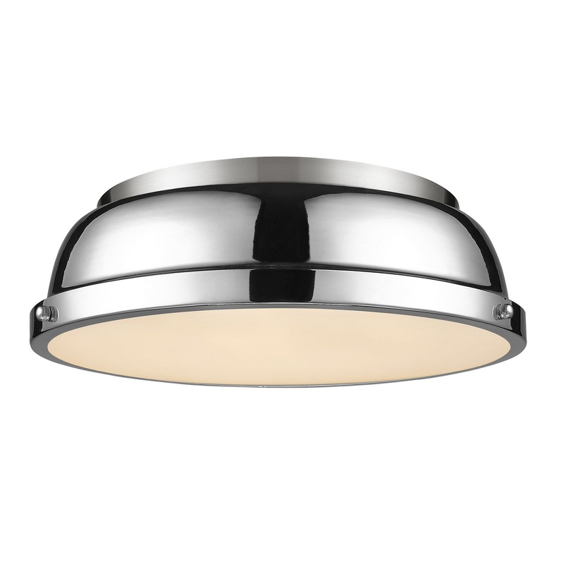 Two Light Flush Mount from the Duncan Collection in Pewter Finish by Golden