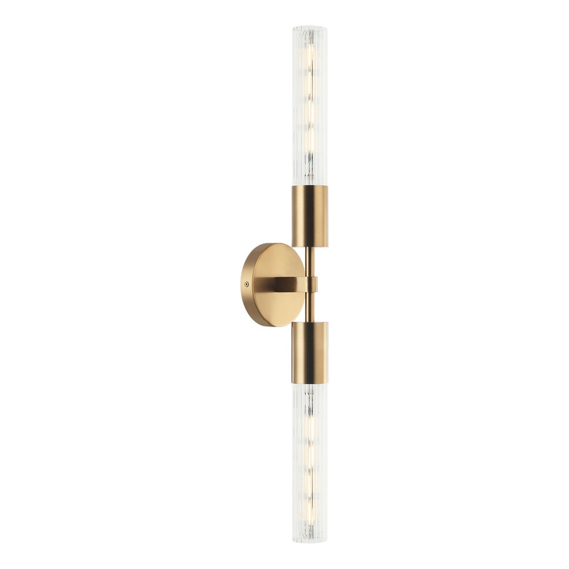 Two Light Wall Sconce from the Lumire Collection in Aged Gold Brass Finish by Matteo Lighting