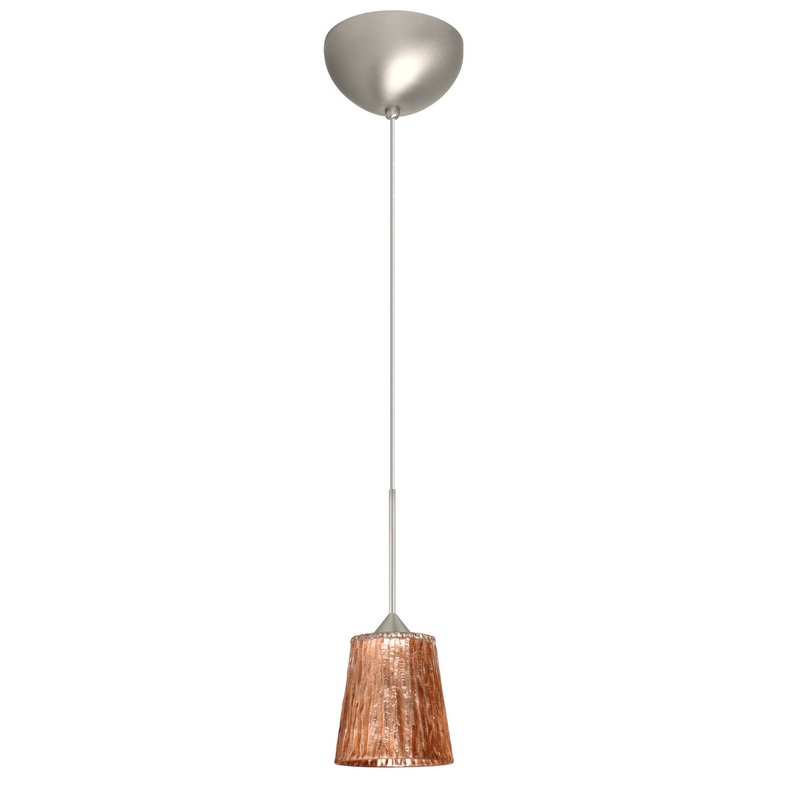 Besa 1XC-5125CF-SN Nico One Light Pendant Satin Nickel