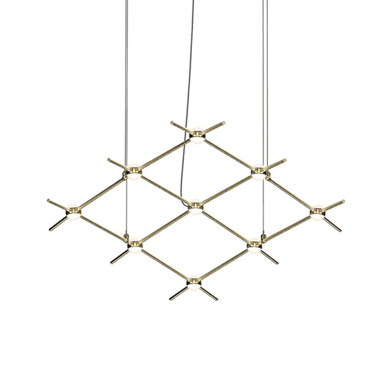 Constellation Aquarius Minor Satin Brass with White Optical Acrylic 2700K 10′ Adjustable Cord/Cable