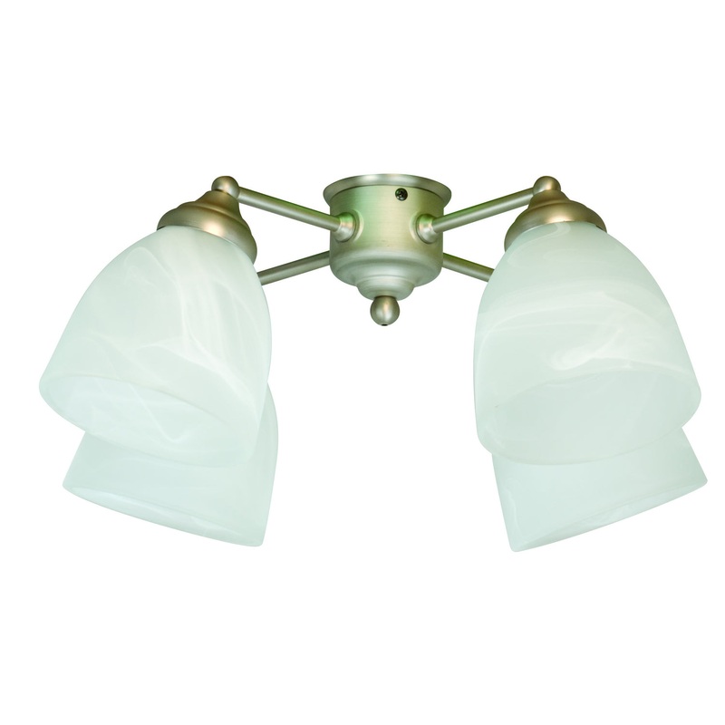 Craftmade LK401-BN-LED 4 Light Fitter and Glass LED Fan Light Kit Brushed Satin Nickel (Discontinued)