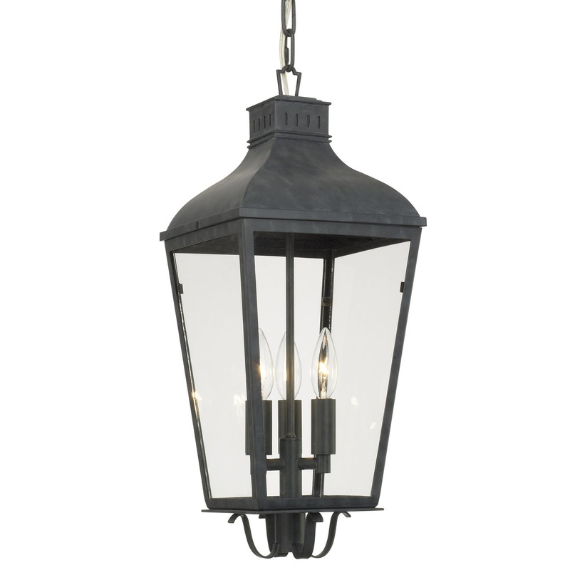 Crystorama DUM-9805-GE Dumont Three Light Outdoor Chandelier Graphite