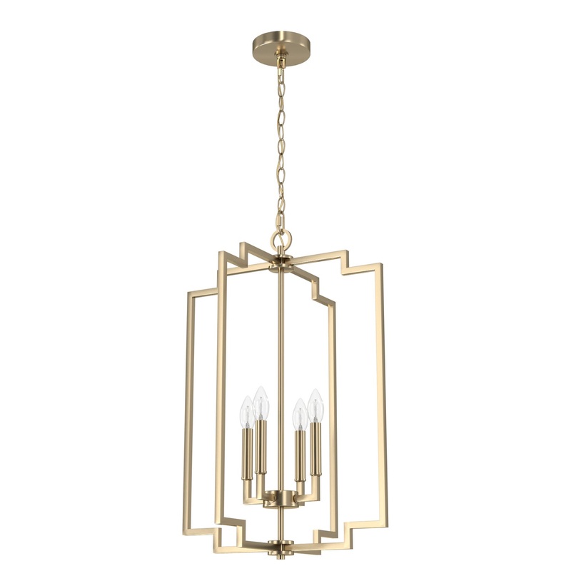 Four Light Pendant from the Zoanne Collection in Alturas Gold Finish by Hunter