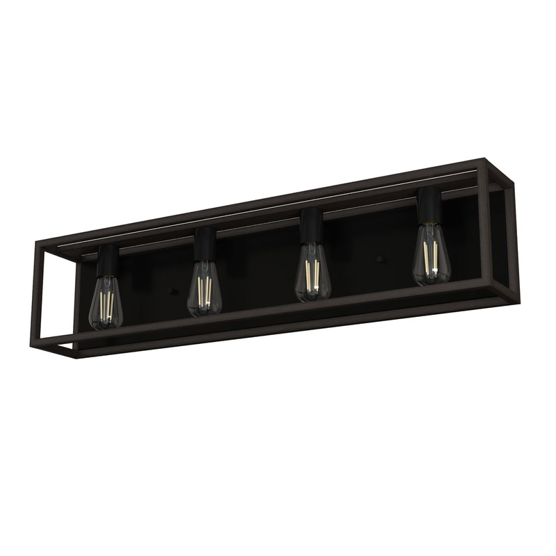 Four Light Vanity from the Squire Manor Collection in Matte Black Finish by Hunter