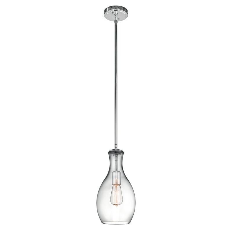 Kichler 42456CHCLR One Light Pendant, Chrome