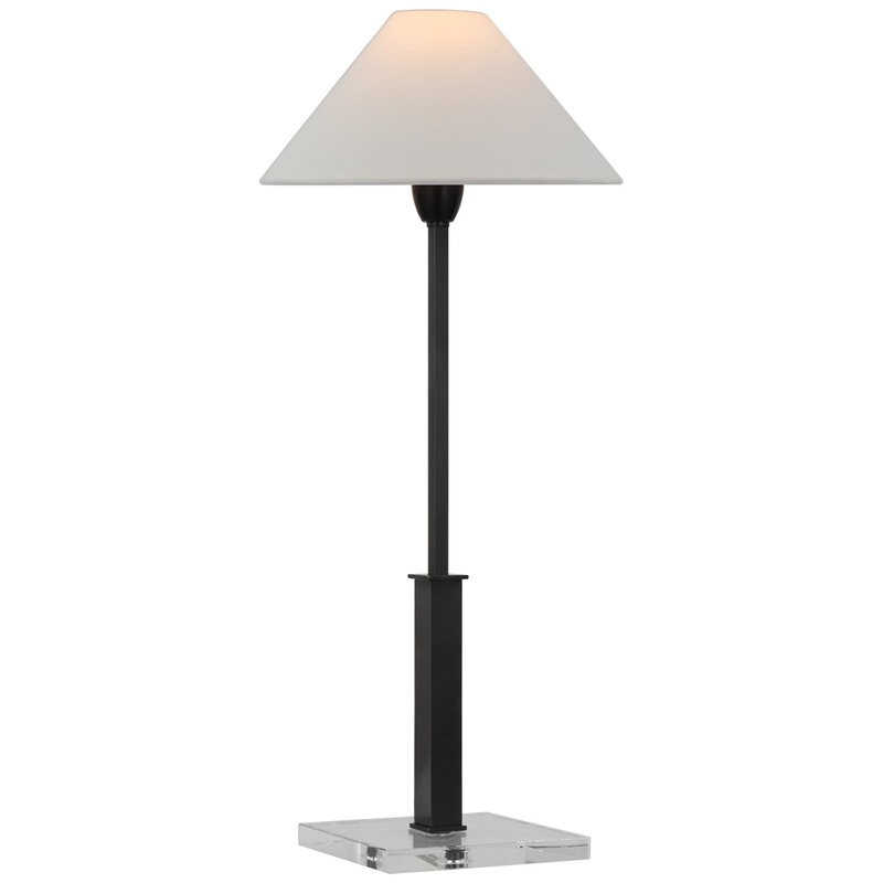 LED Table Lamp from the Asher Collection in Bronze And Crystal Finish by Visual Comfort Signature