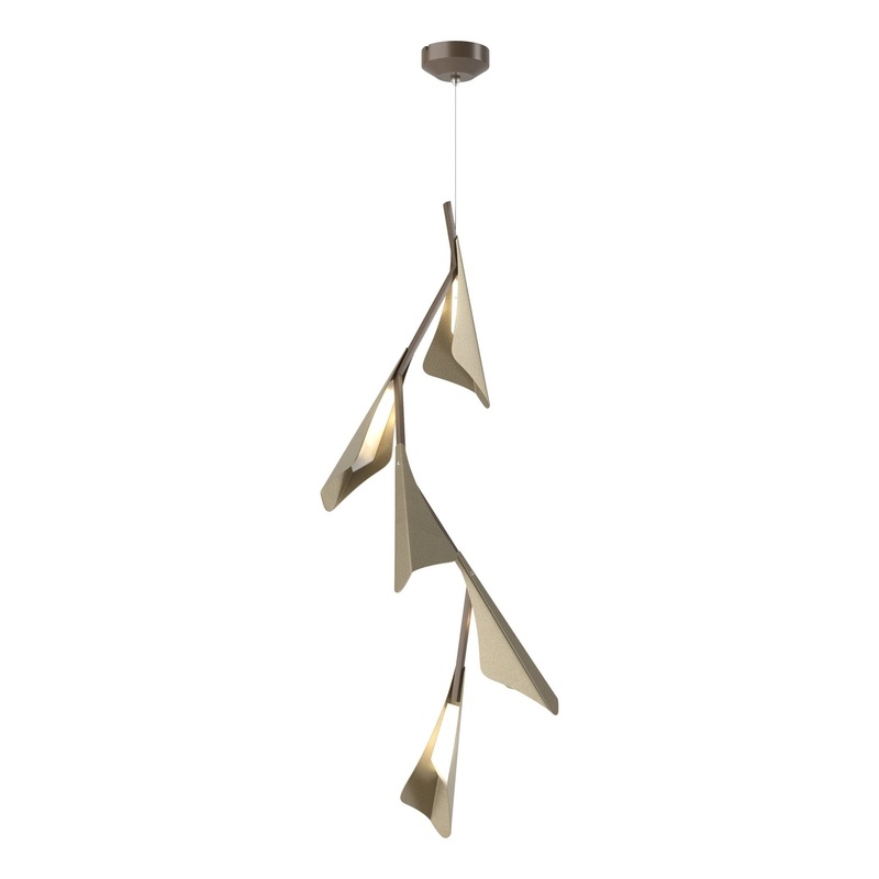 Plume 5-Light LED Pendant Bronze Soft Gold