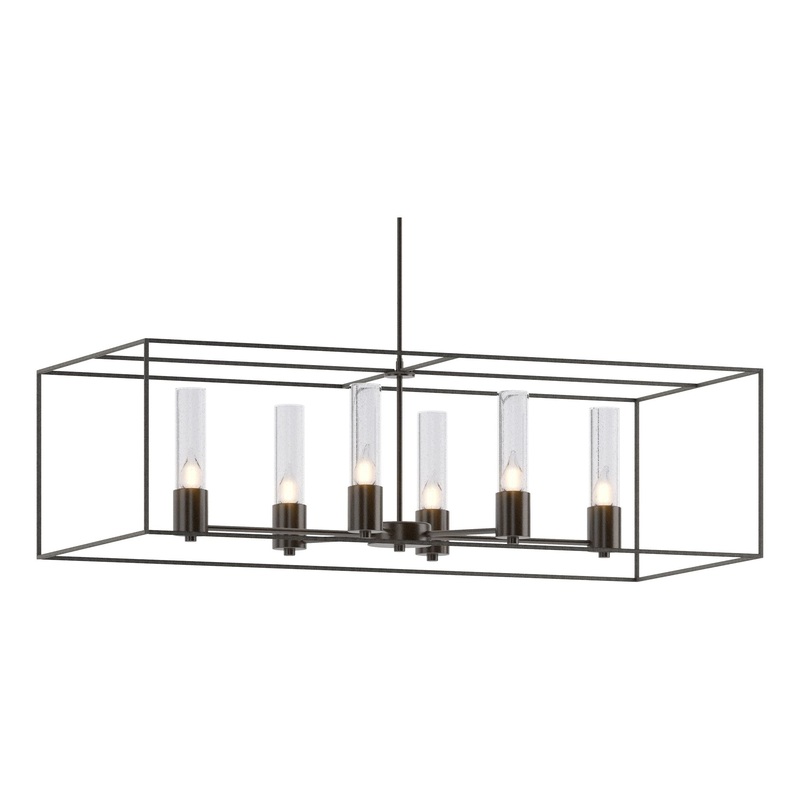Portico Pendant Oil Rubbed Bronze Natural Iron Seeded Clear Glass (II)