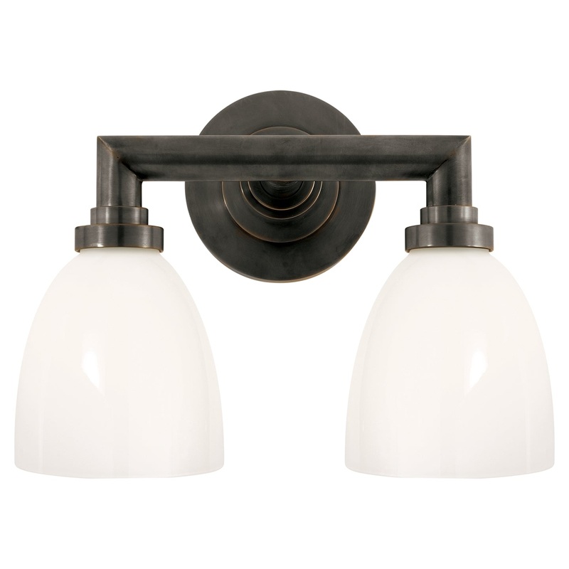 Two Light Bath Sconce from the Wilton Collection in Bronze Finish by Visual Comfort Signature