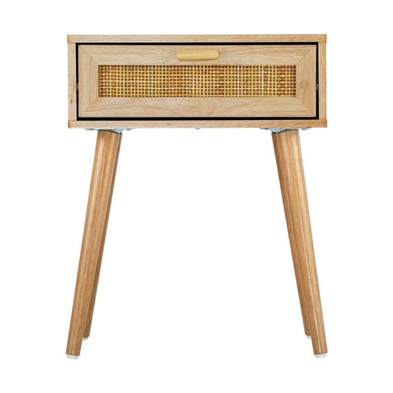 Bedside Table Wooden Rattan Furniture