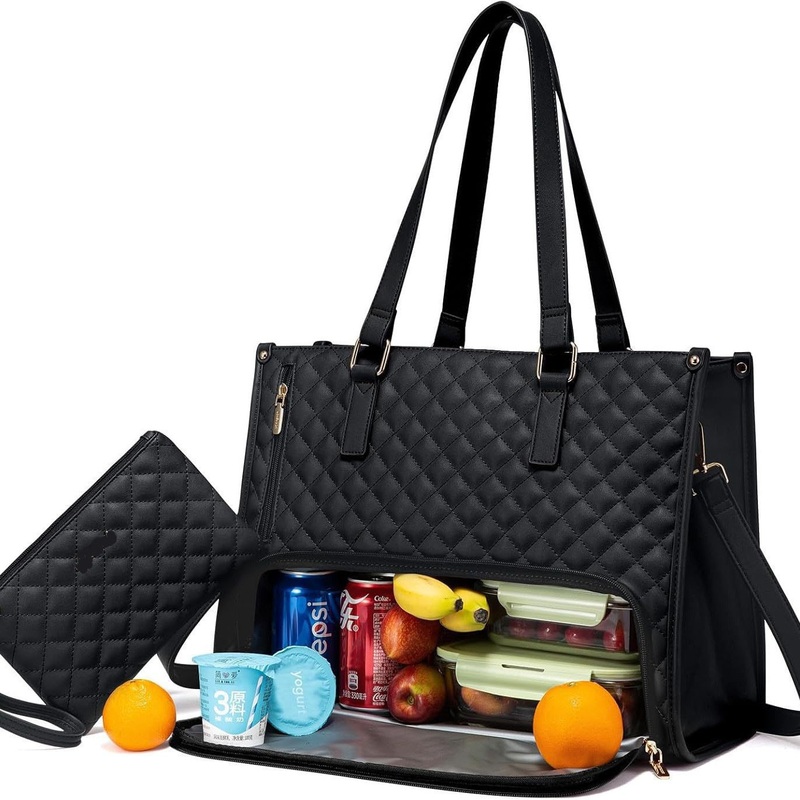 Black Insulated Lunch Bag and Laptop Cooler – Perfect for Keeping Food Fresh