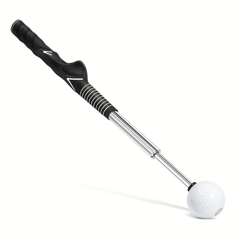 Black Pro Golf Swing Trainer – Extendable with Audible Click & Corrective Grip Aid