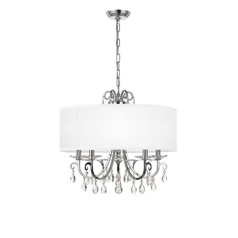 Crystorama 6625-CH-CL-MWP Othello Five Light Chandelier Polished Chrome